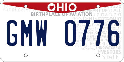 OH license plate GMW0776