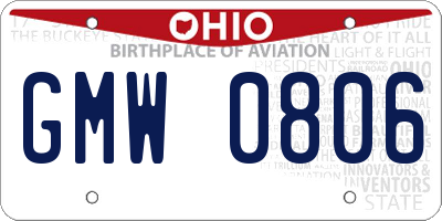 OH license plate GMW0806
