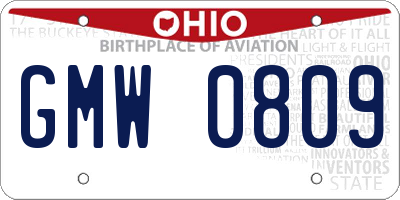 OH license plate GMW0809