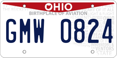 OH license plate GMW0824