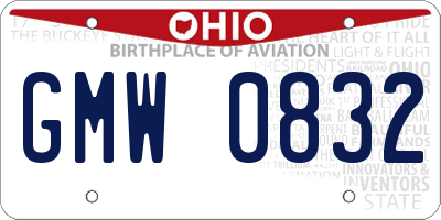 OH license plate GMW0832