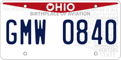 OH license plate GMW0840