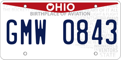 OH license plate GMW0843