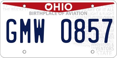 OH license plate GMW0857