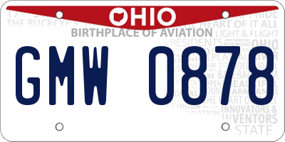 OH license plate GMW0878