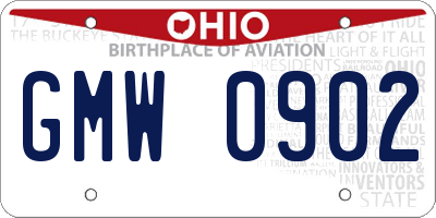 OH license plate GMW0902
