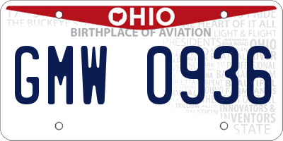 OH license plate GMW0936