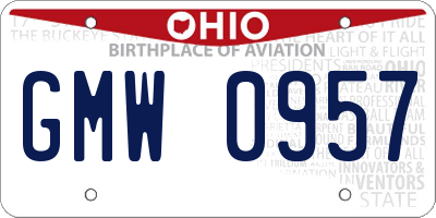 OH license plate GMW0957