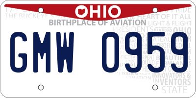 OH license plate GMW0959