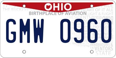 OH license plate GMW0960