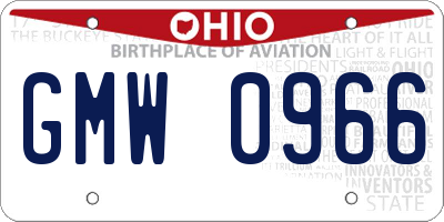 OH license plate GMW0966