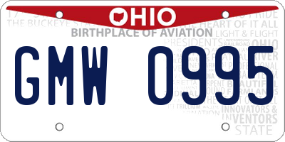 OH license plate GMW0995