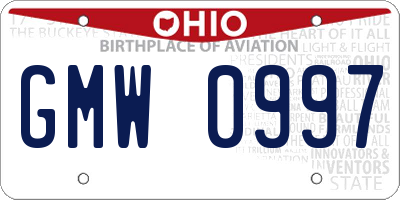 OH license plate GMW0997