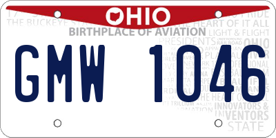 OH license plate GMW1046