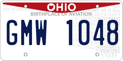 OH license plate GMW1048