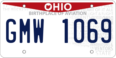 OH license plate GMW1069