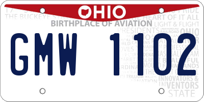 OH license plate GMW1102