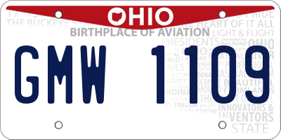 OH license plate GMW1109