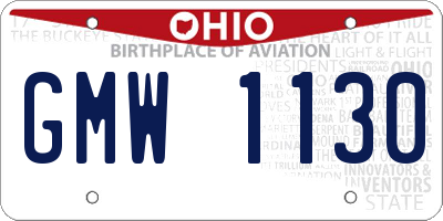 OH license plate GMW1130