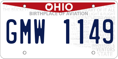 OH license plate GMW1149