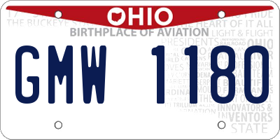 OH license plate GMW1180