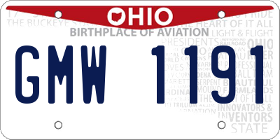OH license plate GMW1191