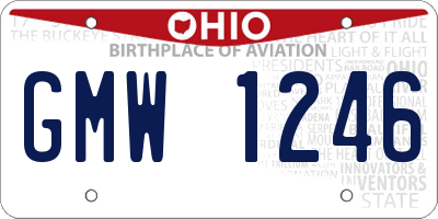 OH license plate GMW1246