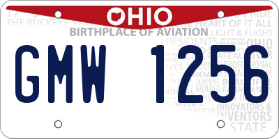 OH license plate GMW1256
