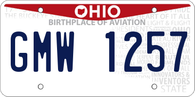 OH license plate GMW1257