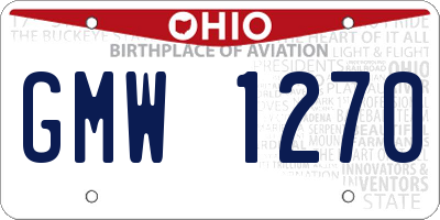OH license plate GMW1270