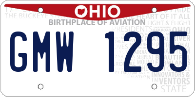 OH license plate GMW1295