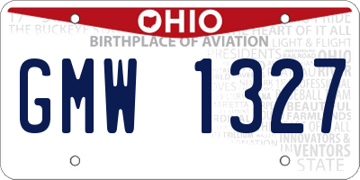 OH license plate GMW1327
