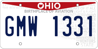 OH license plate GMW1331