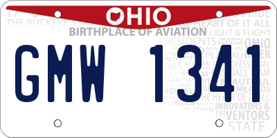 OH license plate GMW1341