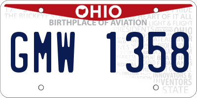 OH license plate GMW1358