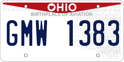 OH license plate GMW1383