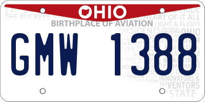 OH license plate GMW1388