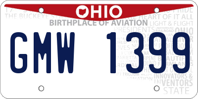OH license plate GMW1399