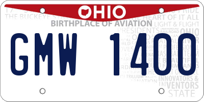 OH license plate GMW1400