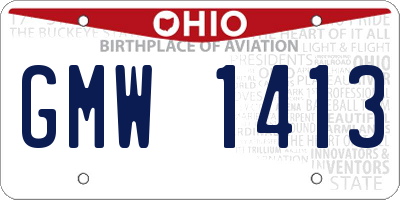 OH license plate GMW1413