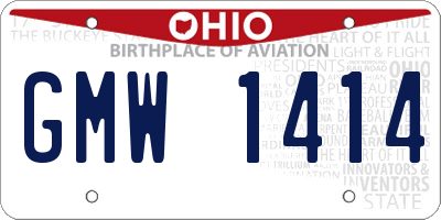 OH license plate GMW1414
