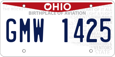 OH license plate GMW1425