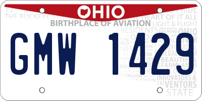 OH license plate GMW1429