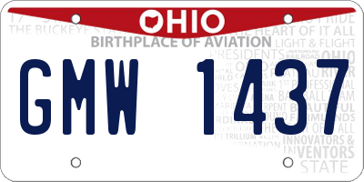 OH license plate GMW1437