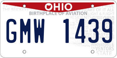 OH license plate GMW1439