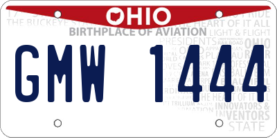 OH license plate GMW1444
