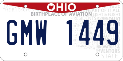 OH license plate GMW1449