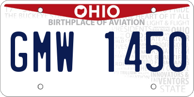 OH license plate GMW1450