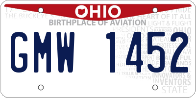 OH license plate GMW1452