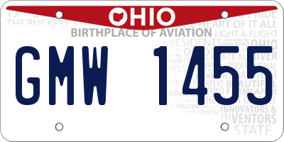 OH license plate GMW1455